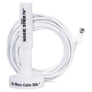 Magic Stick MS-50MAX: HDTV TV Antenna w/ Magnetic Base Indoor, Outdoor - White